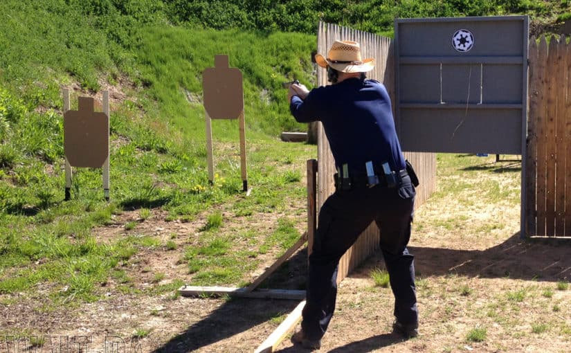 The best part of this USPSA stage was a pat on the back for only getting 2 Mikes