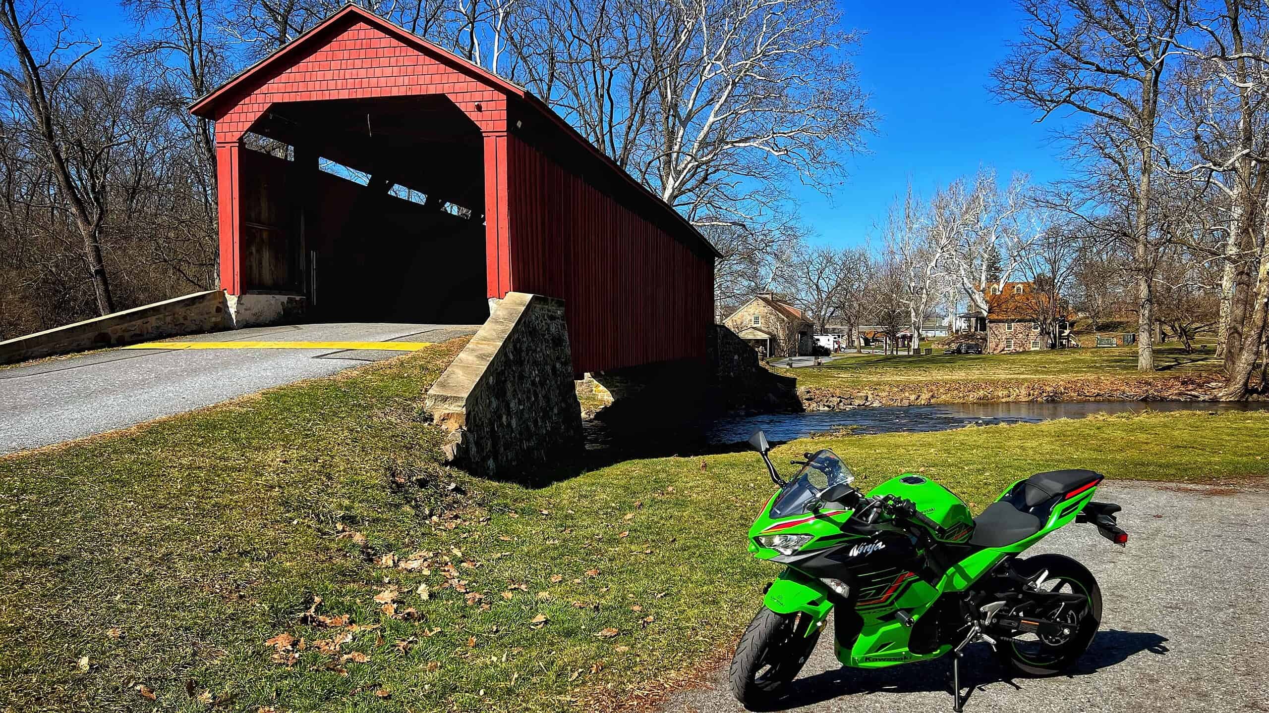 Motorcycle Ride in Pennsylvania - Poole Forge Covered Bridge