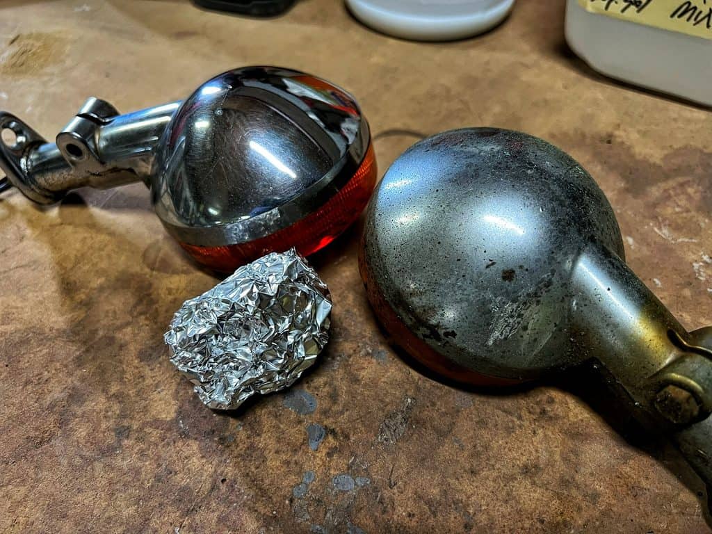 Cleaning CB750F Rear Turn Signals